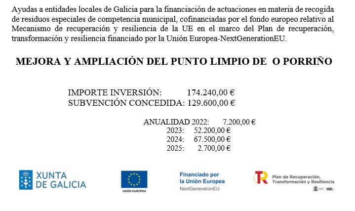 MEJORA Y AMPLIACIÓN DEL PUNTO LIMPIO DE O PORRIÑO